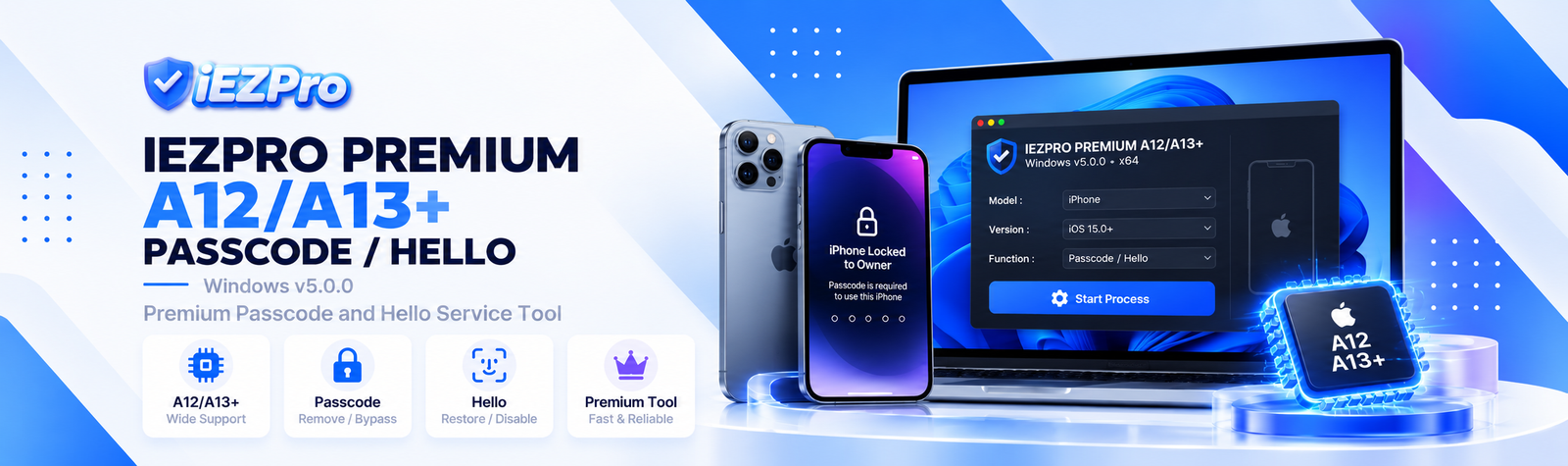 IEZPRO PREMIUM A12/A13+ PASSCODE/HELLO (Windows Tool)