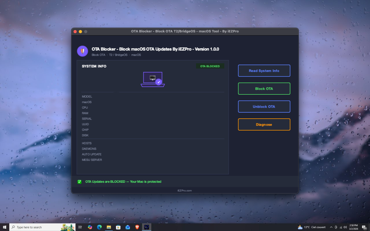 OTA Blocker for Macbook Free Tool in Mac