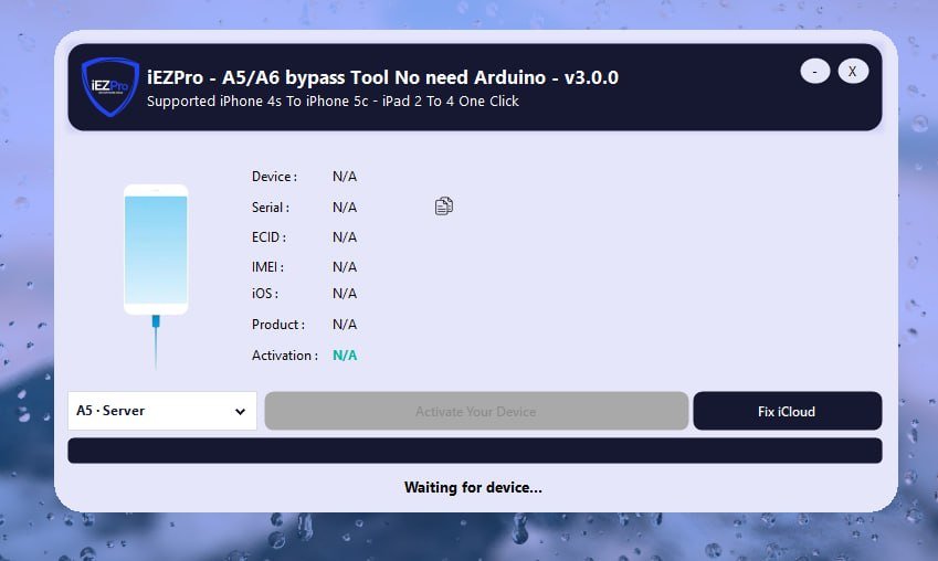 iEZPro A5/A6 Bypass No Need Arduino Win Tool