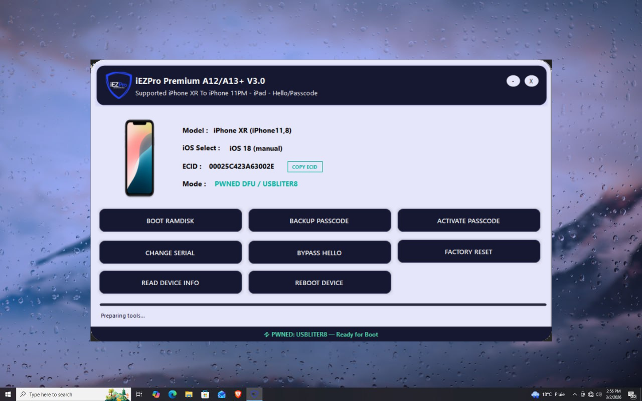 IEZPRO PREMIUM A12/A13+ PASSCODE/HELLO (Windows Tool)