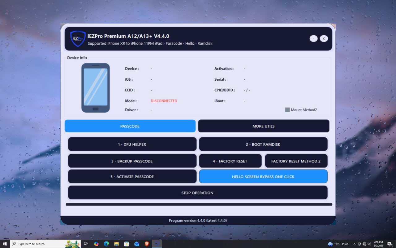 IEZPRO PREMIUM A12/A13+ PASSCODE/HELLO (Windows Tool)