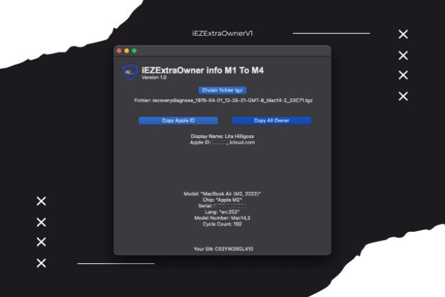 iEZExtraOwner info Mac M1-M4 V1.0 Unlimited Use Tool